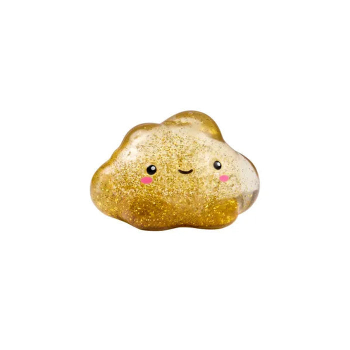 Hape J'adore Glitter Cloud Squishy in gold featuring a cloud-shaped design with glittery golden details.
