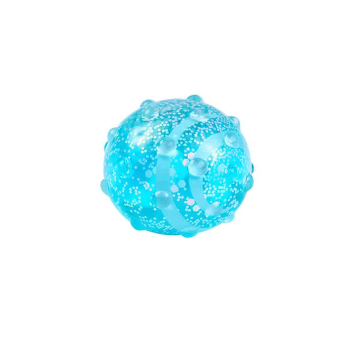 Hape J'adore Glow Squish in blue featuring a colorful squishy design with glow-themed appeal.