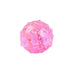 Hape Glow Squish in translucent pink with a rounded shape, raised bumps, and tiny beads inside.