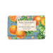 Orange soap bar by Michelle Design Works, featuring a smooth texture and vibrant color, displayed on a neutral background.