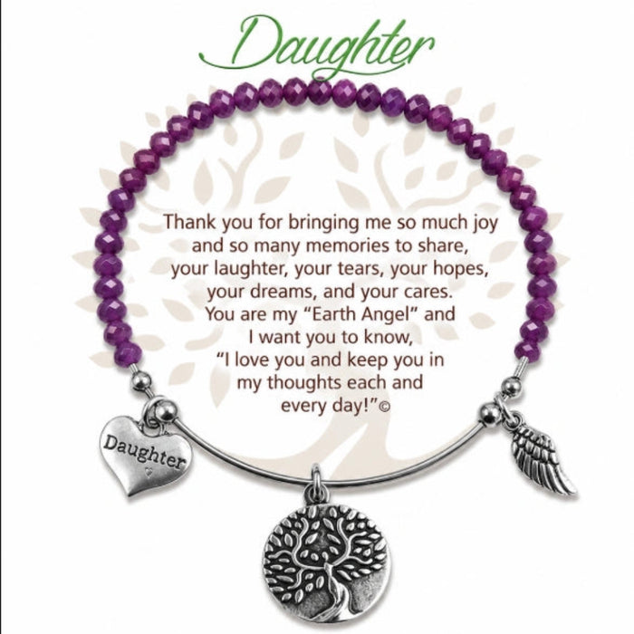Shop the Earth Angel Daughter Radiant Purple Stone Bracelet at Annies Hallmark.