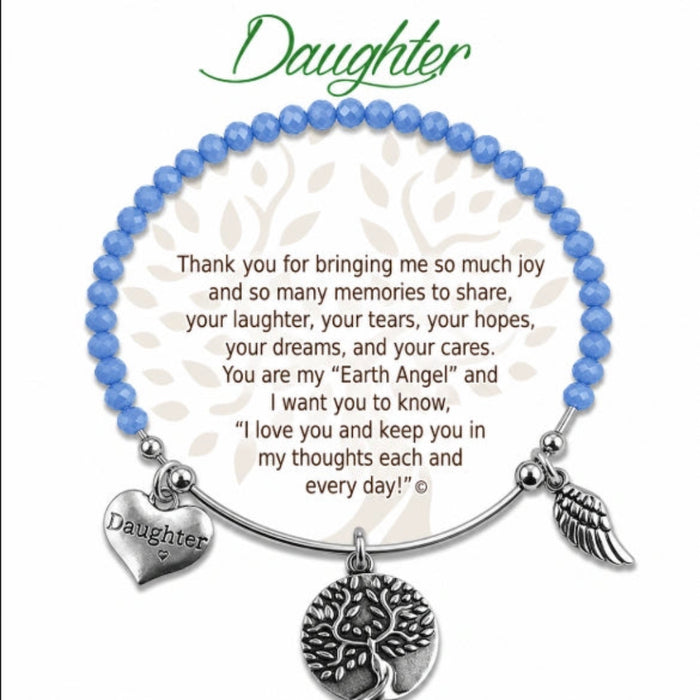 Shop the Earth Angel Daughter Radiant Blue Stone Bracelet at Annies Hallmark.