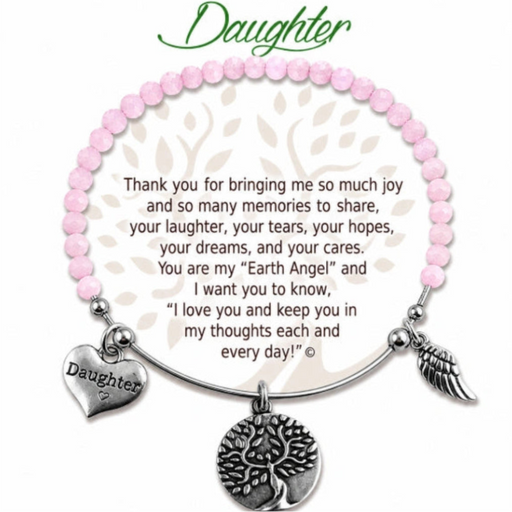 Shop the Earth Angel Daughter Radiant Pink Stone Bracelet at Annies Hallmark. 