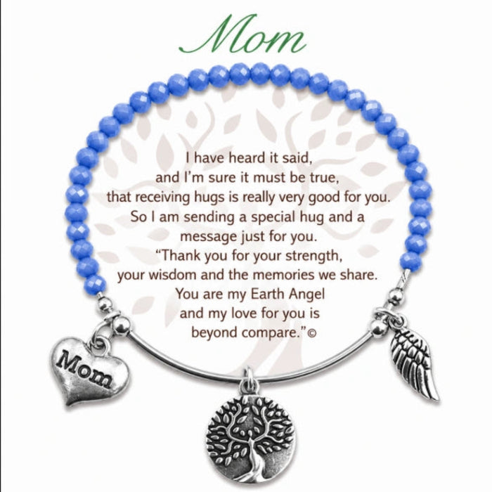 Shop the Earth Angel Mom Radiant Blue Stone Bracelet at Annies Hallmark. 