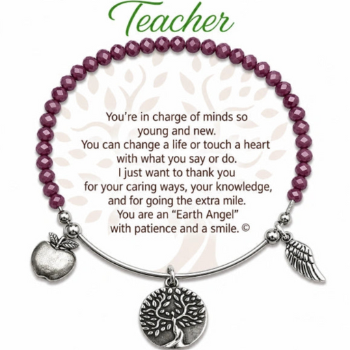 Shop the Earth Angel Teacher’s Radiant Purple Stone Bracelet at Annies Hallmark.