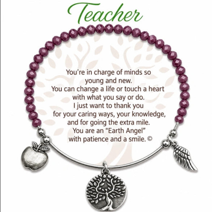 Shop the Earth Angel Teacher’s Radiant Purple Stone Bracelet at Annies Hallmark.