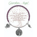 A bracelet featuring a purple stone and a silver tree charm, elegantly designed for a stylish accessory.