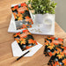 Hallmark Orange Autumn Leaves Thanksgiving card featuring vibrant orange fall leaves on a dark background with foil accents.