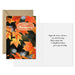 Hallmark Orange Autumn Leaves Thanksgiving card featuring vibrant orange fall leaves on a dark background with foil accents.