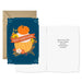 Premium Thanksgiving greeting card with blue background, pumpkins, and autumn leaves
