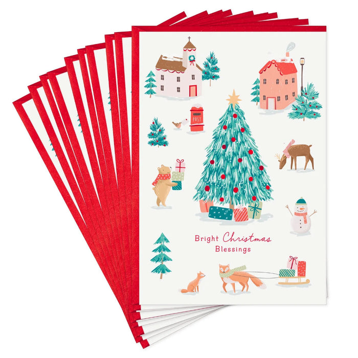 Hallmark Bright Blessings of This Special Season Christmas cards featuring a festive holiday design, pack of 10