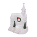 9.5" Ivory Christmas Village Glitter Church - 9.5" Ivory Christmas Village Glitter Church