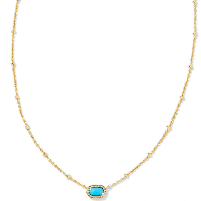  vibrant magnesite stone framed in polished gold-tone metal.