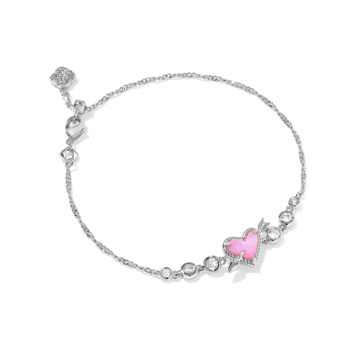Elegant tennis bracelet with heart and arrow accents