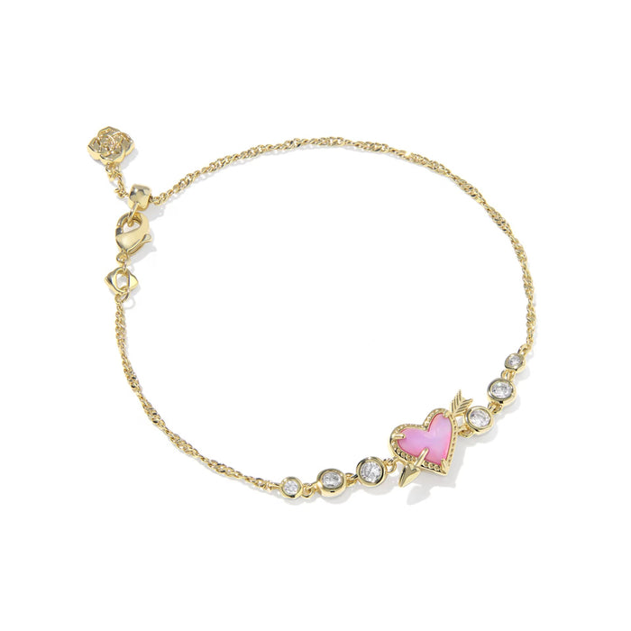 Elegant tennis bracelet with heart and arrow accents