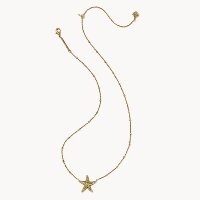 Kendra Scott : Parker Starfish Vintage Gold Pendant Necklace
