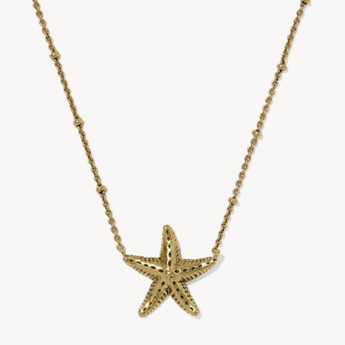 Kendra Scott : Parker Starfish Vintage Gold Pendant Necklace