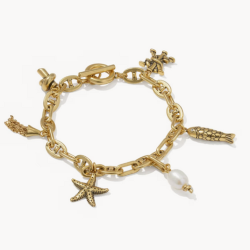 Kendra Scott : Parker Charm Vintage Gold Bracelet