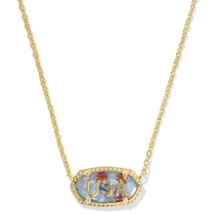 Kendra Scott :Elisa USA Gold Short Pendant Necklace