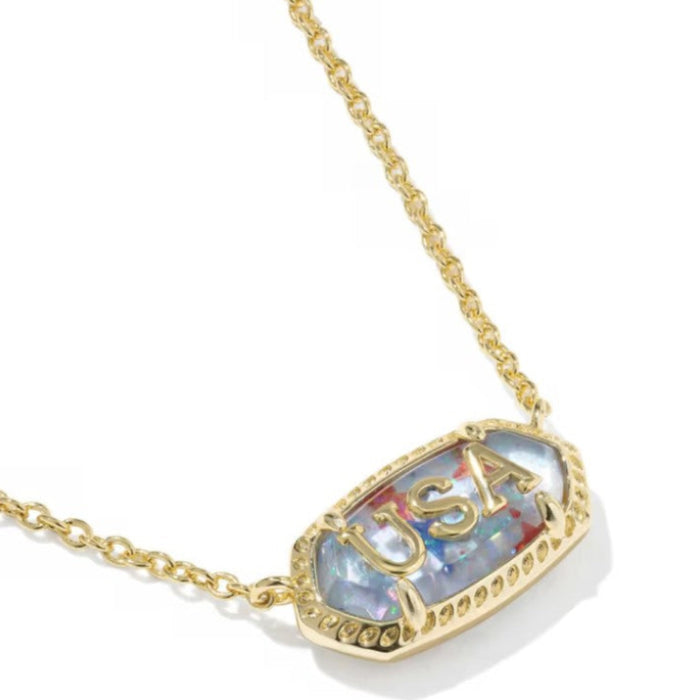 Kendra Scott :Elisa USA Gold Short Pendant Necklace