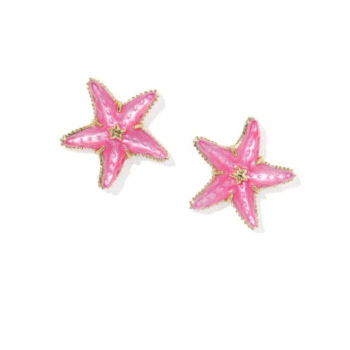 Parker Starfish Gold Pink Earrings