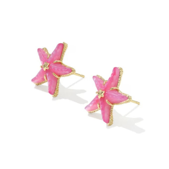 Parker Starfish Gold Pink Earrings