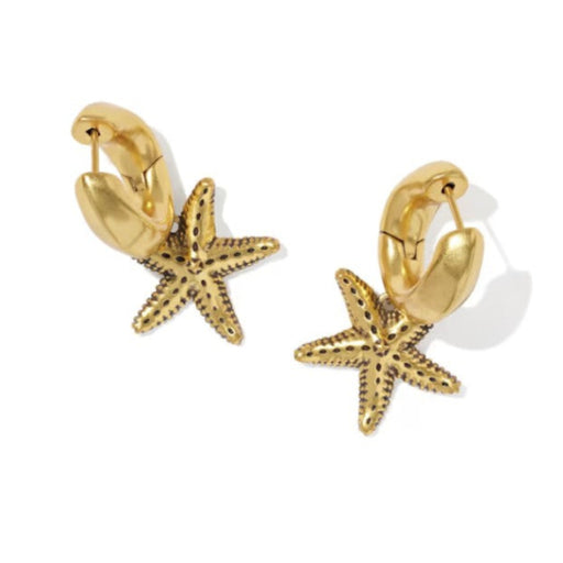 Parker Starfish Vintage Gold Huggie Earrings