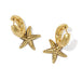 Parker Starfish Vintage Gold Huggie Earrings
