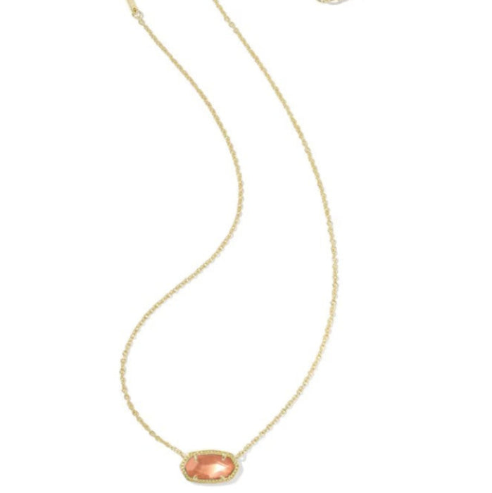 Elisa Gold Burnt Orange Pendant Necklace