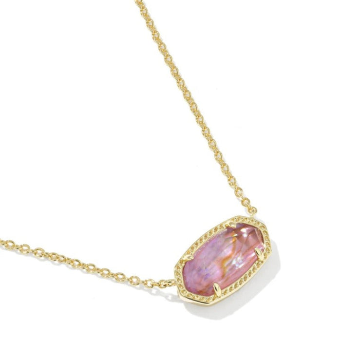 Elisa Gold Mauve Pendant Necklace