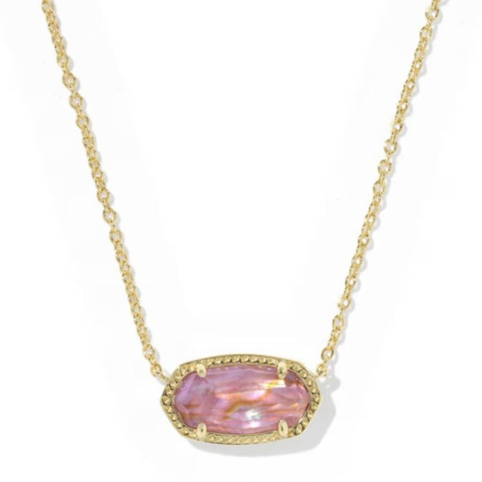 Elisa Gold Mauve Pendant Necklace