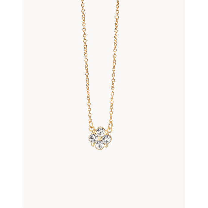 blessed necklace, four-leaf clover necklace, friendship gift, Spartina jewelry, crystal clover pendant, lucky charm necklace, gift for best friend, gold dainty necklace