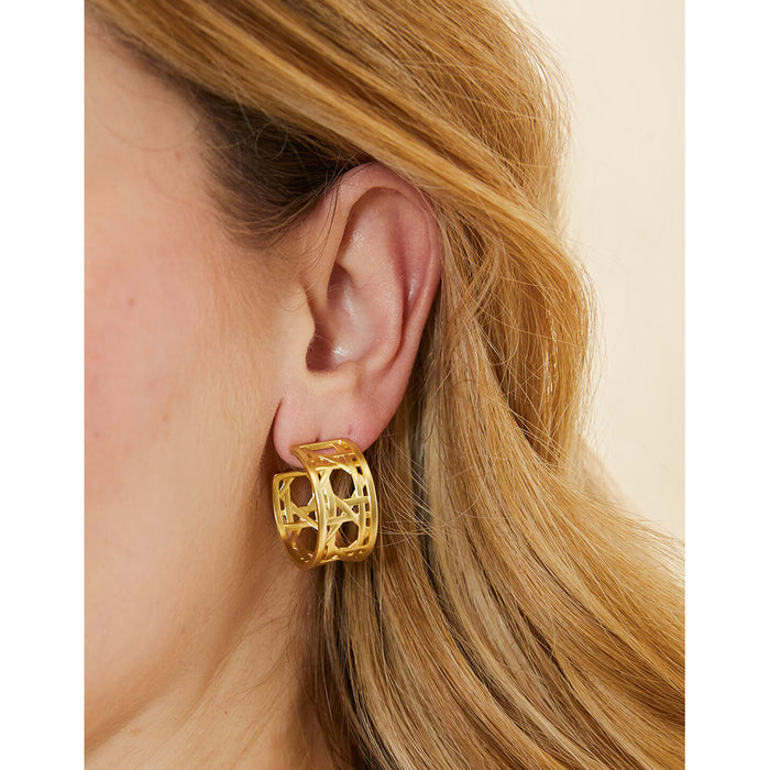 Spartina 449 : Cane Midi Hoop Earrings
