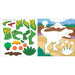 A vibrant assortment of dinosaur stickers ready for coloring, featuring various species in engaging and colorful designs.