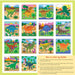 A collection of dinosaur stickers designed for coloring, showcasing different dinosaurs in bright colors and playful styles.