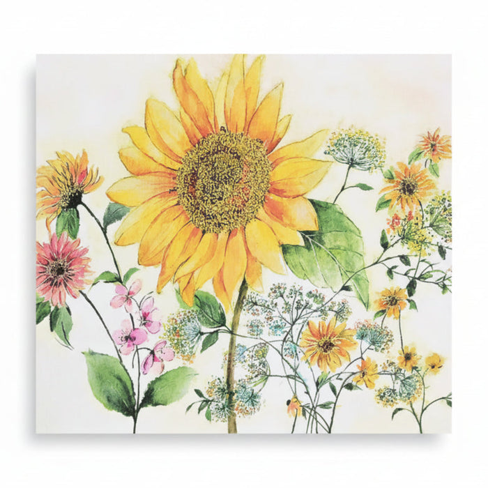 Peter Pauper Press Watercolor Sunflower Note Cards featuring watercolor sunflowers with gold foil accents and matching envelopes
