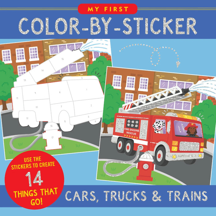 My First Color-by-Sticker Book: Cars, Trucks and Trains is perfect for young children who love sticker art and things that go.