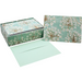Floral-patterned box and card on a white background