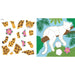 Illustrated color-by-sticker scene of rainforest animals, designed for fun and creativity with colorful stickers.