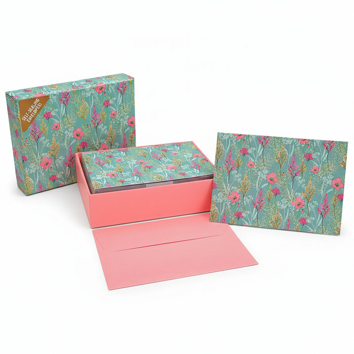 Peter Pauper Press Golden Meadow Note Cards featuring an elegant meadow-inspired design for handwritten correspondence
