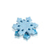 Blue snowflake-shaped object on a white background