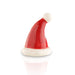 Red and white Santa hat on a white background