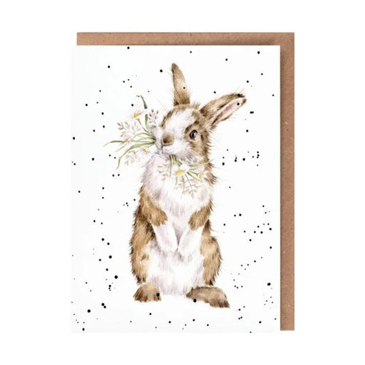 Wrendale Designs All Ears Rabbit greeting card featuring a charming illustrated rabbit with a delicate countryside-inspired design.
