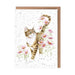 Wrendale Designs Harmony Cat Card featuring an illustrated cat surrounded by flowers on textured greeting card stock.