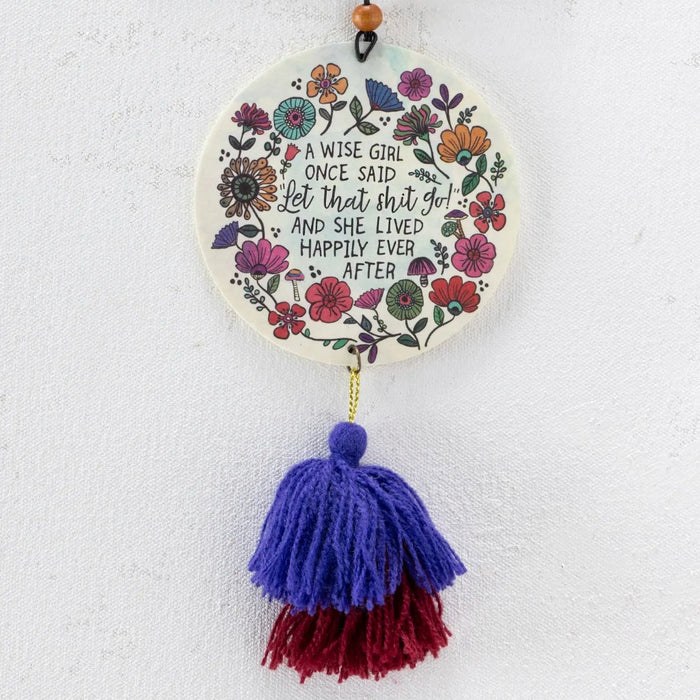 A Wise Girl Once Said car air freshener with a fun feminine message for vehicle décor.