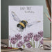 A playful birthday card design with a happy bee, colorful confetti, and a joyful message celebrating someone's birthday.