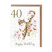 Wrendale Designs Harmony Cat 40th Birthday Card featuring a charming cat illustration for a special 40th birthday celebration.