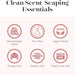 List of product features including 'All Skin Types', 'Dermatologist Tested', 'Non-Toxic', 'Vegan-Friendly', 'Cruelty-Free', 'Paraben Free', and 'Made in the USA' on a white background.