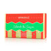Spongellé holiday-themed  Soap product packaging with red, green, and gold design.