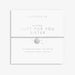 A Littles & Co. A Little Lucky Elephant silver stretch bracelet displayed on sentiment card